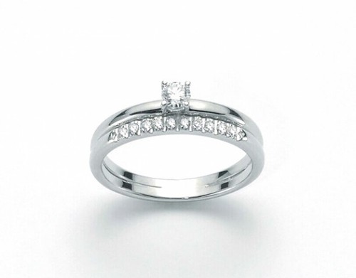 Anello miluna donna oro bianco - anello,