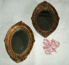 Coppia di rari piccoli specchi antichi di oltre 200 anni - 14 cm x 10 cm x 2 cm