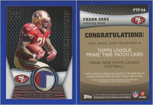 Frank gore 2009 topps unique - frank,