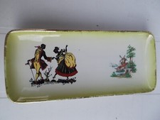 VASSOIO PIATTO CERAMICA DA PORTATA ANTIPASTO DECORATO COPPIA ABITO D'EPOCA NO M.