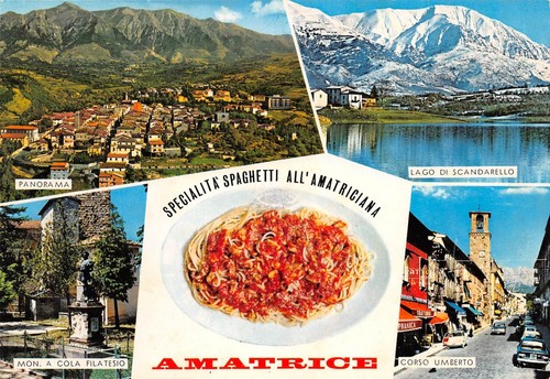 Cartolina amatrice vedutine - amatrice,