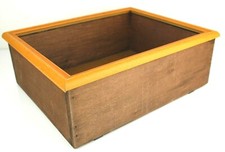 Espositore in Legno da Parete Rettangolare con Cornice Scomparto Singolo Vintage