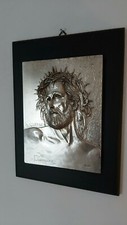 GESÙ CRISTO OPERA SU LASTRA ARGENTO 925 OPERA FIRMATA 
