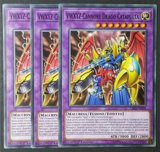 Set 3X VWXYZ CANNONE DRAGO CATAPULTA  LED2-IT028 Comune in Italiano YUGIOH