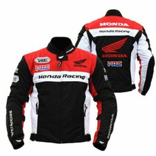 Giacca Moto Uomo Honda HRC Protettiva Traspirante Ciclismo Cerniera Cappotto Top*