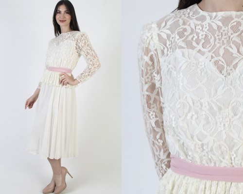 Abito vintage bianco sporco