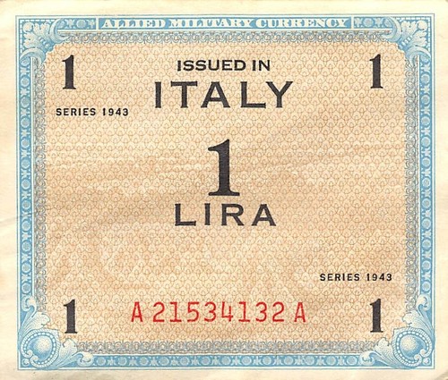 Italia lira serie del - 1, 1943