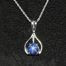 Ciondolo zaffiro stella blu