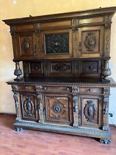 CREDENZA DOPPIO CORPO IN STILE RINASCIMENTO DEGLI ANNI 20/30 TUTTA LAVORATA