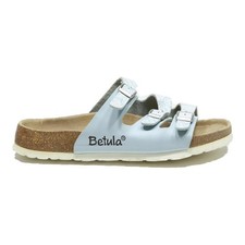 BETULA sandali donna pelle blu e bianchi con cinturino UK 8 comodi leggeri