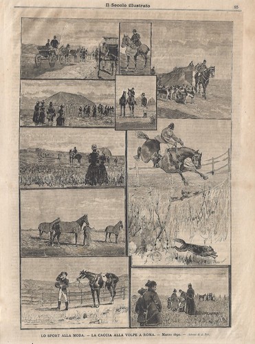 Stampa antica caccia alla - caccia,