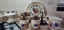 Ceramiche Di Arredamento Set Cucina Completo Di Orologio E Porta Biscotti Oliera