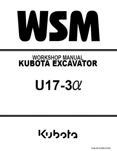 Kubota u17 alpha workshop - kubota,