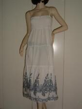 ABITO ESTIVO PRENDISOLE BIANCO STAMPA BLU TAGLIA 4 LEGGI LE MISURE