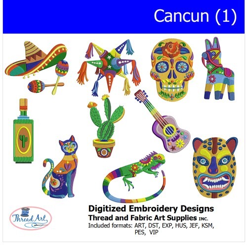 Set disegno ricamo cancun - ricamo,
