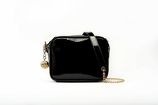 OCCASIONE Alissa Vernice classica borsa in pelle di vernice nero