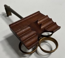 Antico supporto calamaio legno