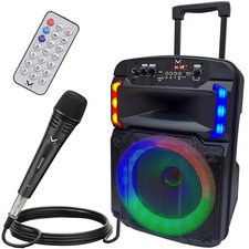 DIFFUSORE PORTATILE CASSA BLUETOOTH MP3 KARAOKE USB AUX 240WATT MAJESTIC FIRE T4