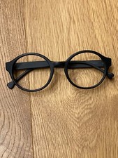 Occhiali tondi stile Nerd neri satinati