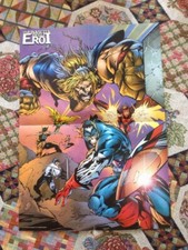 Poster Capitan America e Altri Supereroi Marvel 1997 Ottimo