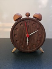 Orologio da tavolo in legno massello design originale unico artigianale antico