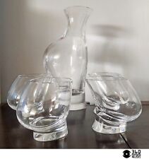 Angelo Mangiarotti Bibulo brocca e quattro bicchieri in cristallo Colle 1986