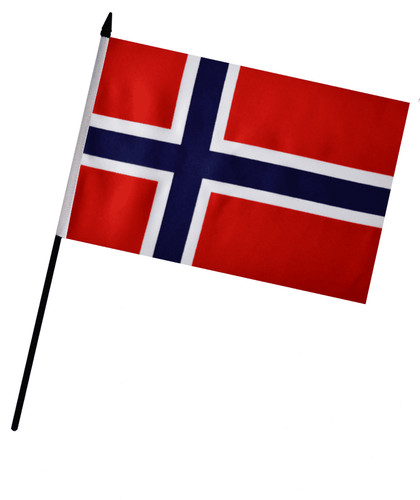 Bandiera mano norvegia - bandiera, (9"