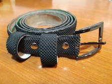 Cintura fatta a mano con copertura bici riciclata h. 3 cm fibbia acciaio scura