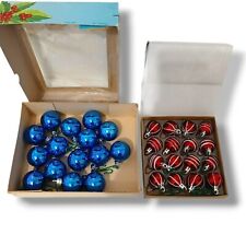 - Lotto 30 palline natalizie blu / rosse diametro 4 e 3 cm Natale albero E22