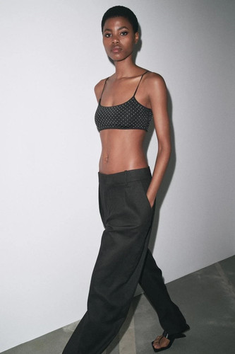 Crop top zara nero - top,