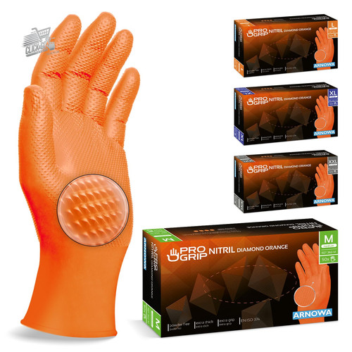 Guanti nitrile arancione - guanti, m