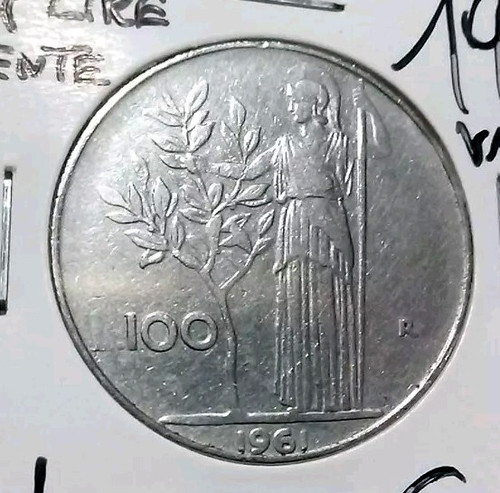 100 lire 1961 minerva spl - lire,