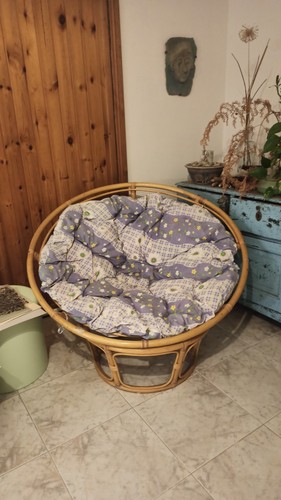Poltrona bamboo rattan tonda - bamboo,