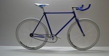 Bici fixed single speed 28 bianco blu personalizzabile