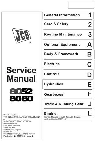 Jcb 8052 8060 - 8052, manuale