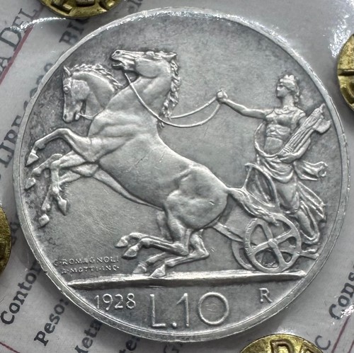 Regno italia 10 lire 1928 - d'italia,