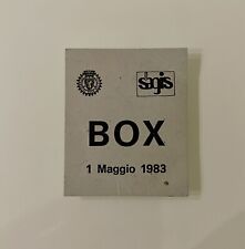 Biglietto Contromarca BOX 3° GP Imola 1983. Formula 1. San Marino. Sagis