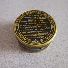 Carbone vegetale Belloc  scatola di latta VINTAGE   Ø   6,5 X  3,5 cm.