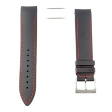 Correa caucho pespunte rojo