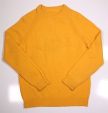Maglione girocollo Hermes uomo 100% cashmere giallo dorato maglia spessa XXL