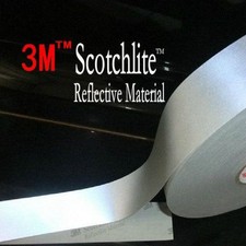3M HI VISIBILITÀ RIFLETTENTE CUCITO SU NASTRO, 1" o 2", ARGENTO, SCEGLI LUNGHEZZA NUOVO!!
