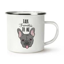 Talk Frenchie To Me Bulldog Francese Rétro Smalto Tazza - Cane Pupazzo