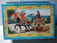 souvenir - carrettino siciliano con scatola anni 60 marchio GIDIS