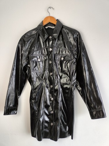 Giacca zara pvc nero collo - pvc,
