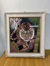 Quadro tigre ricamo con