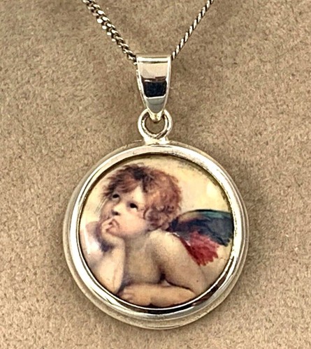 Ciondolo angelo smaltato vero