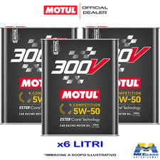 6 LITRI MOTUL 300V 5W50 COMPETITION OLIO MOTORE 100% SINTETICO ESTER CORE RACING