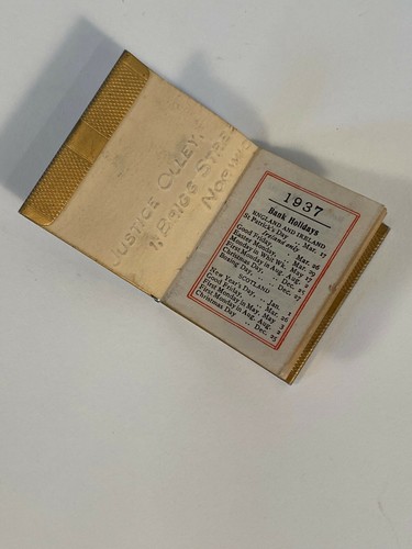 Mini calendario 1937 vintage