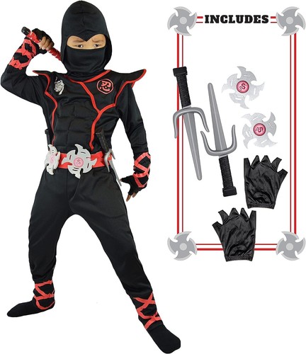 Costume ninja deluxe nero per