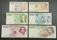 6 Banconote Lire della